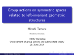 Group actions on symmetric spaces related to left