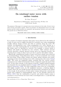 On rotational water waves with surface tension