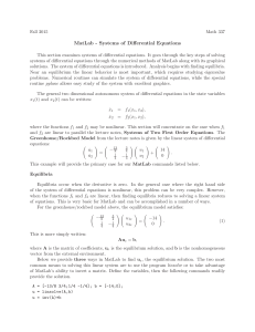 MatLab - Systems of Differential Equations