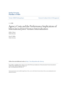 Agency Costs and the Performance Implications of International