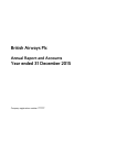 British Airways Plc Year ended 31 December 2015