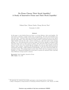 Do Firms Choose Their Stock Liquidity? A Study of Innovative Firms