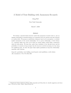A Model of Trust Building with Anonymous Re-match