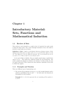 Sets, Functions and Mathematical Induction