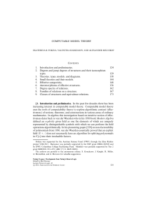 COMPUTABLE MODEL THEORY Contents 1. Introduction and