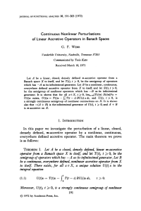 Continuous Nonlinear Perturbations of Linear