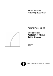 Working Paper No. 14 -Studies on the Validation of Internal Rating
