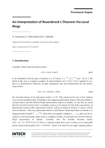 An Interpretation of Rosenbrock`s Theorem Via Local