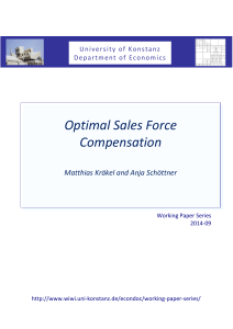 Optimal Sales Force Compensation