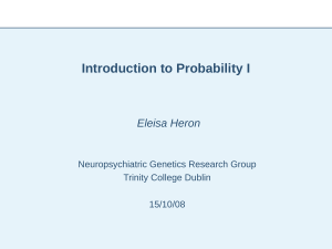 Introduction to Probability I
