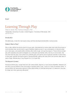 Learning Through Play - Encyclopedia on Early Childhood
