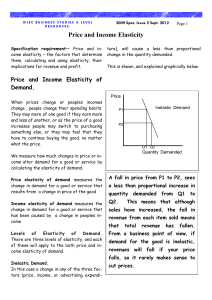 Price and Income Elasticity