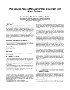 Web Service Access Management for Integration with Agent Systems