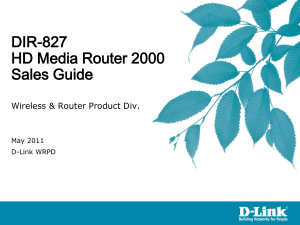DIR-657 A1 Sales Guide - D-Link