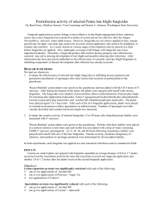 Postinfection activity of selceted potato late blight fungicides