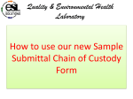 How to use our new Sample Submittal Chain of Custody Form