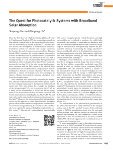 The Quest for Photocatalytic Systems with Broadband Solar