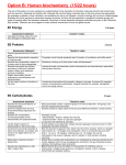 syllabus - option b(human biochemistry)