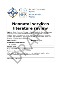 Neonatal services literature