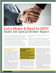 Let`s Make A Deal In 2017 Radio Ink Special Broker Report