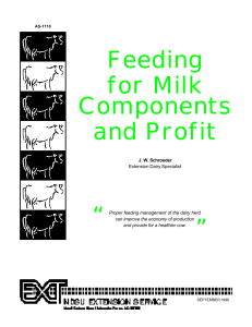 Feeding for Milk Components and Profit