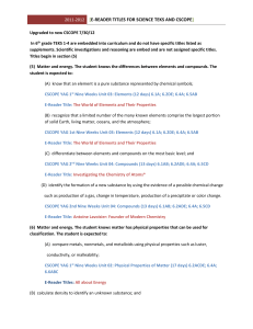 E-Reader Titles for Science TEKS and CScope