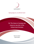 On The future of energy and resource security in the United Arab