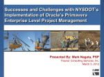 Implementation of Oracle`s Primavera Enterprise Level Project