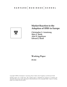 Market Reaction to the Adoption of IFRS in Europe Working Paper
