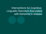 Interventions for Cognitive-Linguistic Disorders Associated with