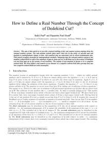 How to Define a Real Number Through the Concept of Dedekind Cut?