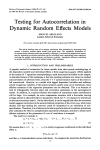 Testing for Autocorrelation Random Effects Models