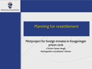 Planning for resettlement