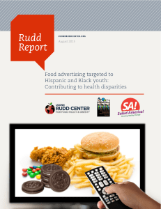 Food advertising targeted to Hispanic and Black youth