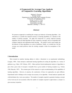 A Framework for Average Case Analysis of Conjunctive Learning