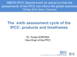 The sixth assessment cycle of the IPCC: products and timeframes