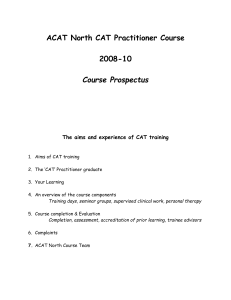 Practitioner Level Training with ACAT North