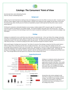 Catalogs: The Consumers` Point of View