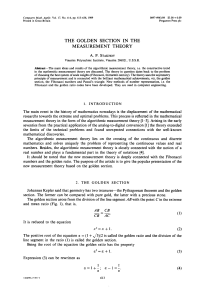 the golden section in the measurement theory