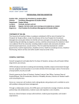 PROFESSIONAL POSITION DESCRIPTION Position Title: Assistant