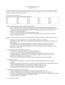 AnS 214 SI Multiple Choice Set 2 Week 9/28 – 10/2 The following