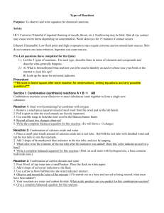 Types of Reactions Lab