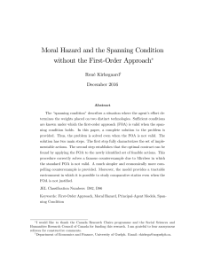 Moral Hazard and the Spanning Condition