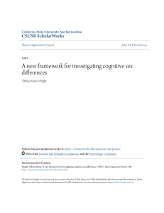 A new framework for investigating cognitive sex differences