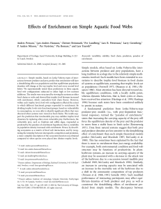 Effects of Enrichment on Simple Aquatic Food Webs.