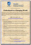 Welcomes you to a public seminar Fatherhood in a Changing World