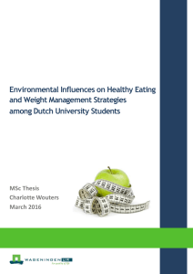 Environmental Influences on Healthy Eating and Weight