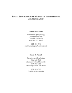 SOCIAL PSYCHOLOGICAL MODELS OF