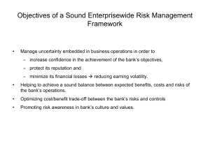 Objectives of a Sound Enterprisewide Risk