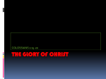 THE GLORY OF CHRIST